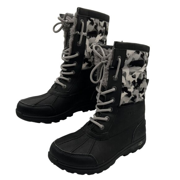 UGG Kids Butte II Back Gray Country Camo Boot Size 5 Waterproof Lace-Up Boots - Picture 2 of 14